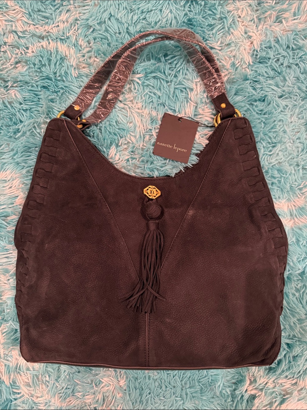 Nanette Lepore Black Leather Santa Ana Tote Bag